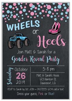 a chalkboard birthday party with pink and blue wheels