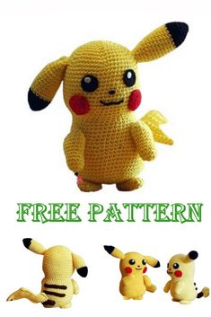 a crocheted stuffed animal is shown with the caption free pattern for it