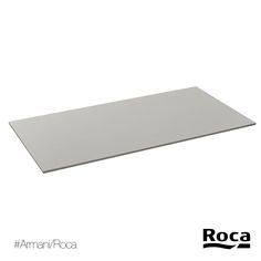 an aluminum cutting board on a white background with the words roca in black lettering