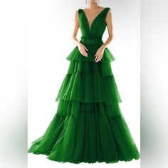 Features: This Tiered Tulle Prom Dress Features V-Neck, Pleated, A Line Silhouette, With A Bra Inside, Fully Lined And Boned, Adjustable Lace-Up Back Easily. Occasions: Prom, Red Carpet, Gala, Wedding Guest, Debutante Ball, Military And Marine Ball, Bridesmaids, Bridal Party, Evening Wear, Formal Gown, Cocktail Party, Rehearsal Dinner And Semi-Formal Special Occasion. V-Neck Tiered Tulle Prom Dress Sleeveless A-Line Long Formal Dresses For Women Evening Prty Ball Gown Red Gala Dresses, Prom Red Carpet, V Neck Dress Long, Prom Dress Sleeveless, Gown Cocktail, Debutante Ball, Long Formal Dresses, V Neck Prom Dresses, Girls Pageant Dresses