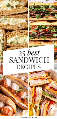 the 25 best sandwich recipes to make for lunch or dinner, including sandwiches and salads