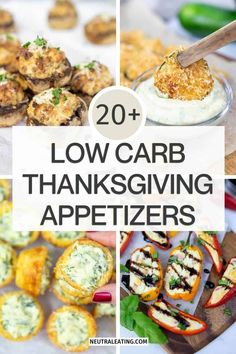 low carb thanksgiving appetizers with text overlay