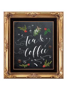 a framed chalkboard with the words hot cocoa bar written on it