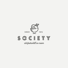 the logo for society, an old fashioned ice cream shop