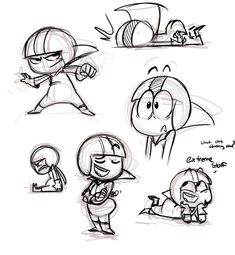 some character sketches from the cartoon series