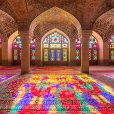 Nasir Al-Mulk Mosque (Pink Mosque) In Shiraz Iran 24" x 16" (60x40 cm) Pink Mosque, Shiraz Iran, Architecture Model Making, Beautiful Mosques, Mosaic Artwork, Visual Aesthetics, Islamic Design, High Fantasy