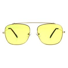 Men's color pop lens designer fashion unique officer cop pilots sunglasses. (irs1009) Size: one size.  Color: Yellow.  Gender: male.  Age Group: adult. Casual Yellow Tinted Shield Sunglasses, Trendy Yellow Shield Sunglasses With Anti-reflective Coating, Yellow Rectangular Sunglasses With Gradient Lenses, Yellow Tinted Plastic Sunglasses, Yellow Tinted Sunglasses Men, Sunglasses Yellow, Pop Color, Fashion Unique, Pilot Sunglasses