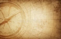 an old compass is shown in the middle of a grungy photo royalty illustration