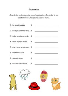 the worksheet is filled with pictures to help students learn how to use puncturi