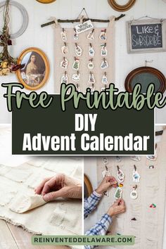 the free printable diy adventure calendar is shown with pictures and words on it