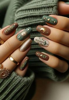 Boho Nails, Witchy Nails, Smink Inspiration, Makijaż Smokey Eye, Winter Nail Art, Chic Nails, Nail Polishes, 가을 패션, Gel Manicure