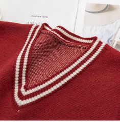 Style: Vintage, Retro, Aesthetic Sleeve Style: Regular Sleeve Length(cm): Sleeveless Season: Spring/Autumn/Winter Pattern Type: Cartoon Material: Cotton, Cashmere, Wool Collar: V-Neck One size: Shoulder - 46cm/ Bust - 100cm/ Length - 60cm Red V-neck Sweater Vest For Winter, Red V-neck Sweater Vest For Spring, Red Casual Sweater Vest For Spring, Casual Red Sweater Vest For Spring, Casual Red Sweater Vest For Winter, Red Knit Sweater Vest For Spring, Red V-neck Vest For Spring, Casual Red V-neck Vest, Trendy Knitted Winter Vest