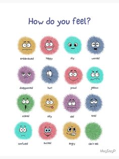 "How Do You Feel Emotions and Feelings Identifier" Poster by MayDayP | Redbubble How I Am Feeling Chart, Doodles Emotions Feelings, How You Feeling Today, Mood Check In, How Are You Feeling Today Chart, How Do You Feel Today, Feeling Emoji