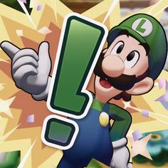 an image of mario running with the number one on his chest and pointing at it