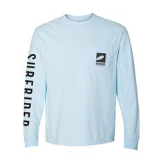 Unisex sky blue long sleeve pocket tee Print on front and right sleeve Fit: Standard 100% of the profits from this product fund our mission to protect our ocean, waves and beaches for all of us to enjoy *All sales are final. No returns or exchanges accepted on this item. Foundation Logo, Surfrider Foundation, Logo Tshirt, White Graphic Tee, Logo Tee, Pocket Tee, Logo Tees, Ocean Waves, Long Sleeve Tee