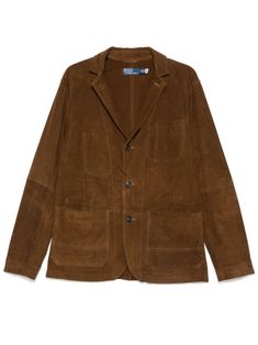 brown goat suede front button fastening notched lapels long sleeves buttoned cuffs four front patch pockets partial lining curved hem Suede Brown Jacket, Balenciaga Triple S, Steve Mcqueen, Brown Jacket, Short Suit, Sweaters Knitwear, Suede Jacket, Mens Outerwear, Jean Coat