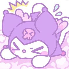 an image of a cartoon character laying on the ground with her head down and eyes closed