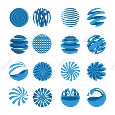 a collection of blue and white circular shapes on a white background stock photo, images and royalty