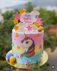 Unicorn Theme Cake Design, Unicorn Theme Cake, Unicorn Cake Design, Unicorn Birthday Party Cake, Barbie Doll Birthday Cake, Children Cake, Fairy Birthday Cake, Cake Designs For Kids