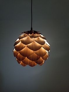 a light that is hanging from a ceiling in the dark room with no one around it