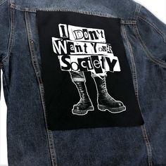 "Sew this patch on your jacket and express your opinion to society. Original artwork patch for One Hand Printing. All patches are printed on black fabric, these measure out to be about 8.5\" x 11\" inches with extra fabric. All patches are of 100% high quality and are printed with professional inks, hand pulled screen print. Guaranteed for long lasting life and lasting images. Look for discounts on our front page and save with more patches! http://onehandprinting.etsy.com Follow us on social med Queer Punk, Punk Patches, Hand Printing, Black Punks, Astronauts In Space, Punk Outfits, Patches Jacket, Your Opinion, Extra Fabric