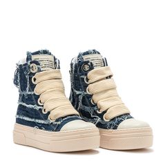 Blue Jeans Destroyed Calipso 300 – CRISTIANZEROTRE Concept Sneakers, Pretty Sneakers, Jeans Destroyed, Pretty Shoes Sneakers, Denim Sneakers, Shoe Inspo, Destroyed Jeans, Swag Shoes, School Shoes