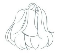 a drawing of a woman's head with long hair in the back and side