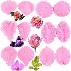 PRICES MAY VARY. 【Flower Silicone Veining Mold】: Flower Petal Silicone Fondant Mold , it's easy to create detailed shapes in exciting designs, great for making cake decorating. You will get 6 pieces Flower Petal Silicone Molds.The size of each mold is different; Please refer to the picture for the specific size. 【Variety of production methods】: The Gumpaste Flower Silicone Veining Mold design has fine workmanship, suitable for baby shower, christmas , wedding cake decorating or birthday party; T Edible Paper Flowers, Sugar Flowers Cake, Flower Mold, Fondant Rose, Flower Cake Toppers, Rose Leaf, Clay Set, Edible Paper, Candy Flowers