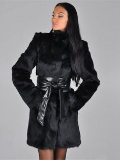 A chic essential for cold weather, the Black Faux Fur Belted Coat exudes sophistication. Its plush faux fur offers luxurious warmth, while the belted waist cinches for a flattering silhouette. With timeless style and cozy comfort, it's the epitome of elegant winter fashion. Trendy Winter Coats, Mink Faux Fur Coat, Faux Fox Fur Coat, Black Fur Coat, Casual Dresses Plus Size, Womens Faux Fur Coat, Black Faux Fur Coat, Fur Clothing, Mink Fur Coat