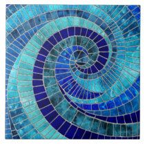 an abstract blue mosaic tile background