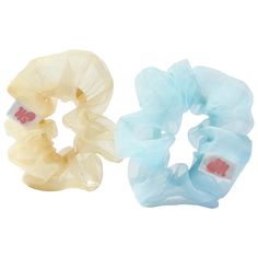 A set of two small organza scrunchies to elevate your hair game.Hair Texture: Wavy, Curly, and CoilyHair Type: Fine, Medium, and ThickKey Benefits: - Cute on your hair, cute on your wrist.- Must-have hair accessory.What Else You Need to Know: This isn't your ordinary hair tie. These light and fluffy organza scrunchies are here to make a statement, the cute kind. This set comes with a blue and a yellow small scrunchie. It's like a colorful cloud on your hair. Small Scrunchies, Mini Scrunchies, Colorful Clouds, Hair Cute, Hair Texture, Hair Game, Hair Tie, Hair Accessory, Hair Tools