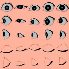 the eyes are drawn in different ways to make it look like they're looking at something