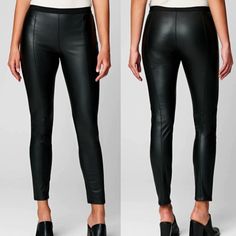 New With Tags. Comfortable Vegan Leather Leggings. Black, Mid Rise, With An Elastic Waist. Versatile For Everyday Casual Wear, Nights Out, Parties, Etc. There Are A Couple Of Dimples (Last 2 Photos). Measurements: Width Of Waist: 12" Inseam: 28 1/2" Length: 39" 60% Pu, 40% Polyester. Seasons: Spring, Fall, Winter --- Smoke And Pet-Free Home. I'm Happy To Answer Any Questions. Moto Pants Women, Black Khaki Pants, Leather Jeggings, Black Slim Pants, Snake Print Leggings, Cheetah Print Leggings, Unique Pants, Snakeskin Leggings, Night Walks