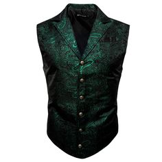 jacket vest mens Vest And Bow Tie, Plus Size Suits, Sleeveless Suit, Green Paisley, Victorian Steampunk, Plus Size Fits, Formal Suits, Vintage Victorian, Suit Vest