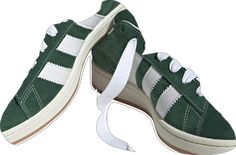 Campus 00, Green Trainers, Engraved Logo, Adidas Originals, Rubber Sole, Lace Up, Adidas, Collage, The Originals