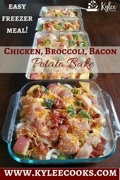 the chicken broccoli bacon potato bake is ready to be cooked in the oven