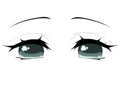 an anime character's eyes with long lashes