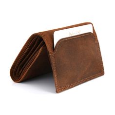 Style n Craft 300790-BR Trifold Wallet in Leather - brown color - closed view - back N Craft, Work Belt, Tool Pouch, Rugged Look, Brown Style, Belt Style, Older Fashion, Dark Brown Color, Trifold Wallet