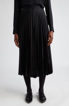 A testament to Watanabe's exquisite tailoring, this runway-featured midi skirt is dark and beautiful in sharp accordion pleats. 34 1/2" length (size Medium) Hidden side-zip closure 100% polyester Dry clean Made in Japan Designer Clothing Asian Owned/Founded Accordion Pleats, Junya Watanabe, Pleated Midi Skirt, Made In Japan, Designer Clothing, Midi Skirt, Nordstrom, Size Medium, Skirt