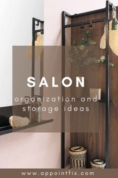 storage ideas for salons Small Spa Room Storage, Retail Display Ideas Small Spaces Salon, Salon Drawer Organization Ideas, Salon Cord Organization, Salon Cape Storage, Hairdresser Organization Ideas, Hair Salon Makeover, Salon Towels Storage Ideas, Small Salon Space Decor