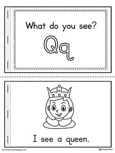 two cards with the words q and q in black and white, one has an image of