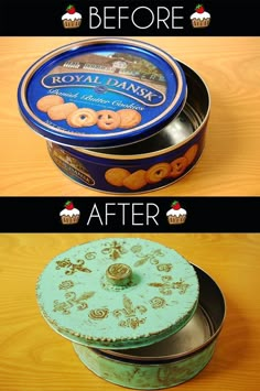 the before and after pictures of cake tins