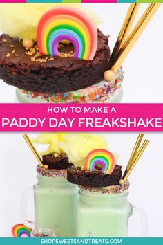 how to make a paddy day freakshake with marshmallows and chocolate cake