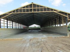 an empty warehouse with no roof is shown