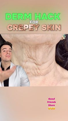 Crepey Skin? @drcharlesmd teaches you the DIY derm hack :) Crepey skin = loose, wrinkly skin that happens both due to collagen lose as we… | Instagram Crepey Neck Skin Remedies Diy, Crepe Neck Skin Remedy, Crepey Skin Remedies Diy, Wrinkly Neck, Crepey Neck, Reduce Neck Wrinkles, Loose Neck Skin, Skin Tags On Face