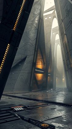 an image of a futuristic city in the rain