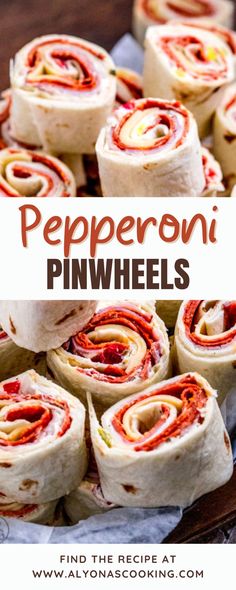 the recipe for pepperoni pinwheels is shown here