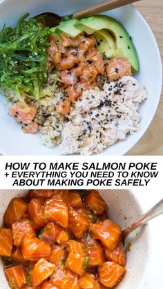 the steps to make salmon poke bowls