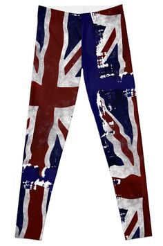 Super stretchy and durable polyester full-length leggings. Vibrant high-quality sublimation print across the front and back. Size range XXS-XL. The "Union Flag" also known as the "Union Jack" is the British Flag. The flag represents the unity of England, Wales, Scotland and Northern Ireland under one Sovereign. Gifts for the Proud Brit! British Flag Clothes, Union Flag, England Flag, Flag Outfit, Graduation Parties, British American, 2023 Trends, British Flag, Lettering Styles