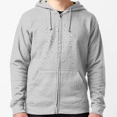 "Water Drops Pattern in a Rainy Spring Day" Zipped Hoodie by sitnshop | Redbubble Zipped Hoodie, Zipper Hoodie